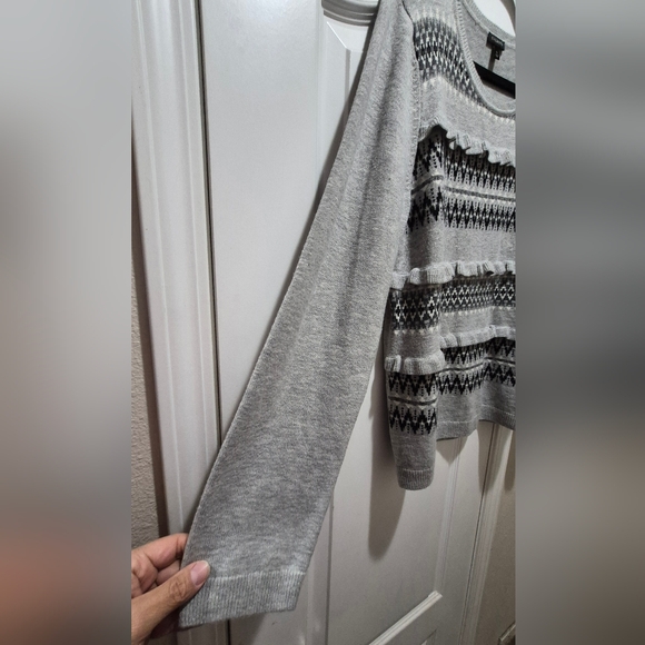 Talbots Fair Isle Ruffle Sweater – Lambswool Blend Size XL EUC - Picture 5 of 7